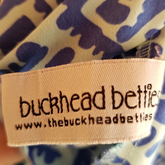 Buckhead Bettie blue and pale green batik print racerback tank top - Picture 7 of 7